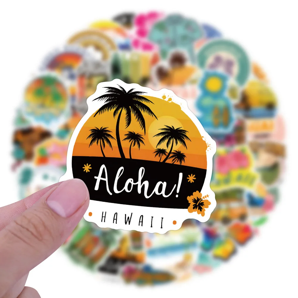 

55/110PCS Cartoon Hawaiian Creative Graffiti Stickers DIY Pencil Box Scooter Mobile Case Waterproof Stickers Children's Toys