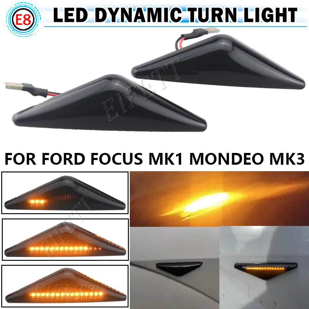 Clignotants séquentiels dynamiques à LED, feu de position latéral pour Ford Focus MK1 1998-2004 Mondeo MK3 2000-2007, livraison rapide, 2 pièces