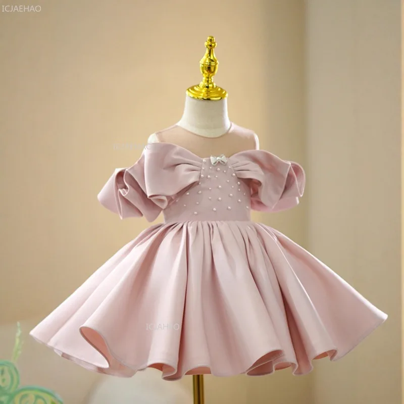 Pageant Dress Children Girls Princess Party Gown Puffy First Birthday Piano Performance Host Fashion Show Dresses Clothes