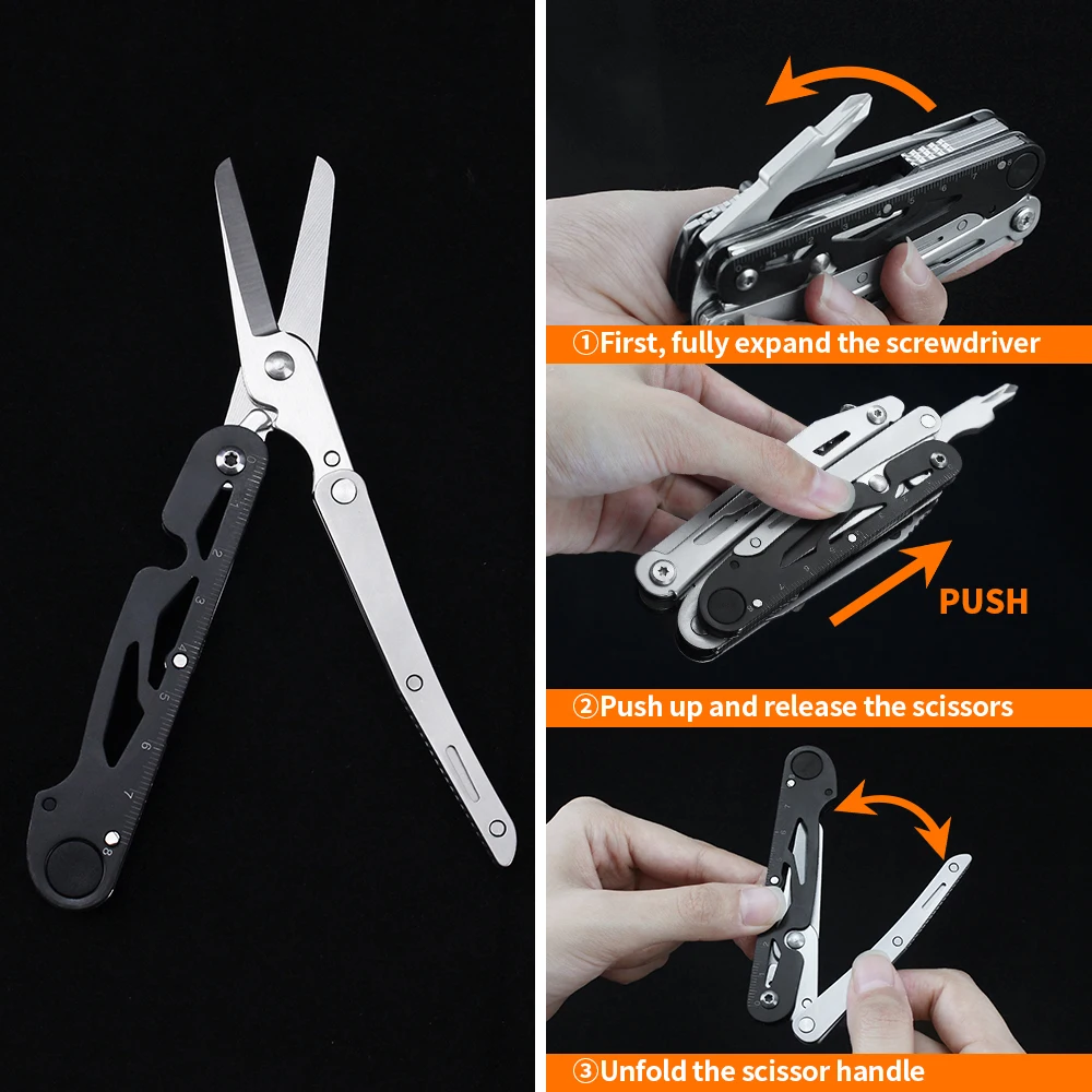 Tunafire Multifunctional Pliers Folding Knife Scissors Screwdriver Wire Cutter Outdoor Camping EDC Equipment Multitool Hand Tool