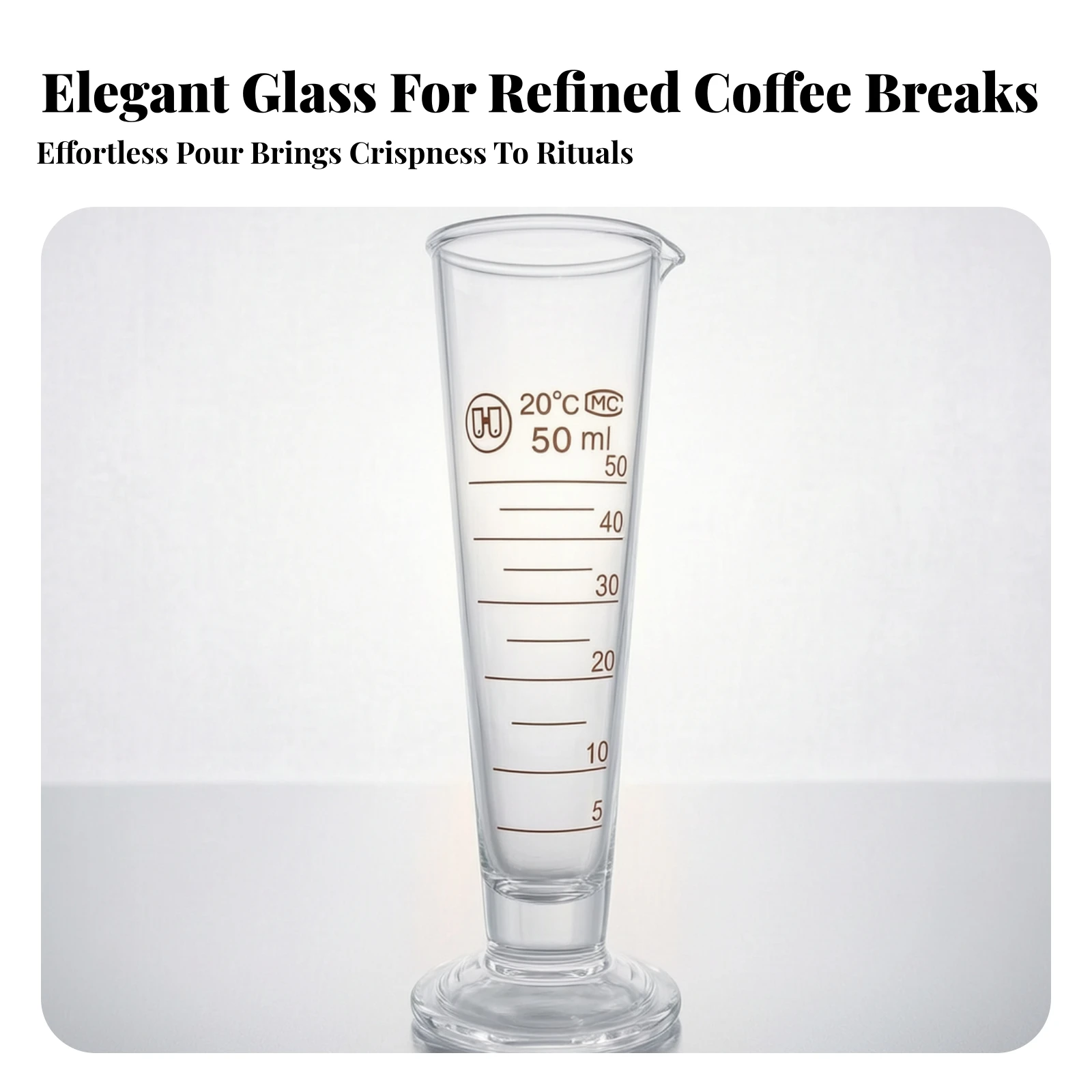 Graduated Measuring Cup Glass Conical Measuring Cup Glassware Heavy-Duty Non-Porous for Chemists, Laboratory, Kitchen
