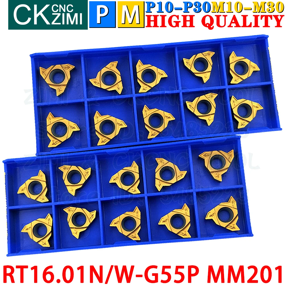 RT16.01N-G55P MM201 RT16.01W-G55P MM201 carbide inserts Left right Internal external thread threaded inserts Tools 16IR 16ER CNC