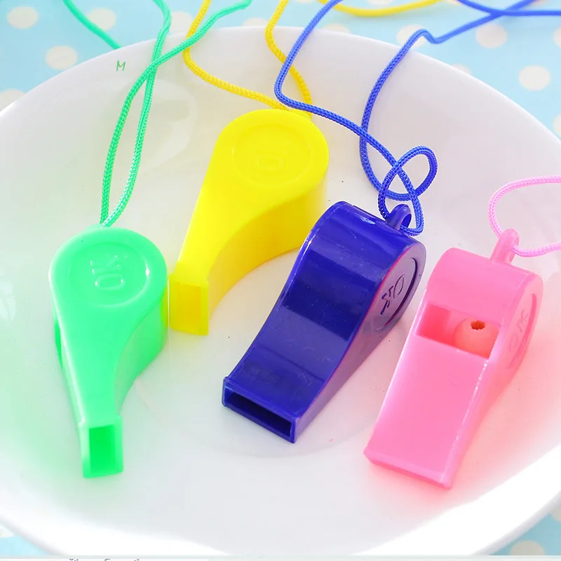 10/20pcs Random Color Portable Plastic Whistle For Cheering, Refereeing, And Emergencies - Ideal For Training And Survival