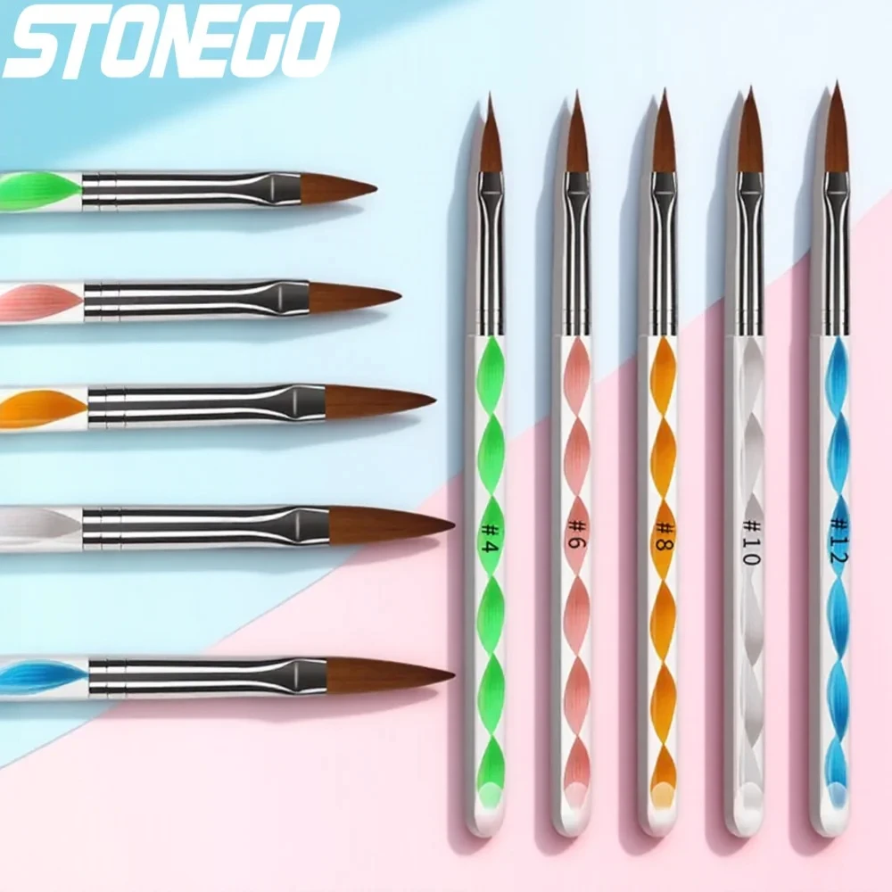 5 個セットプロフェッショナルアクリル液体ネイルアートペンブラシ UV ジェルパウダーネイルアートブラシマニキュア DIY ツール