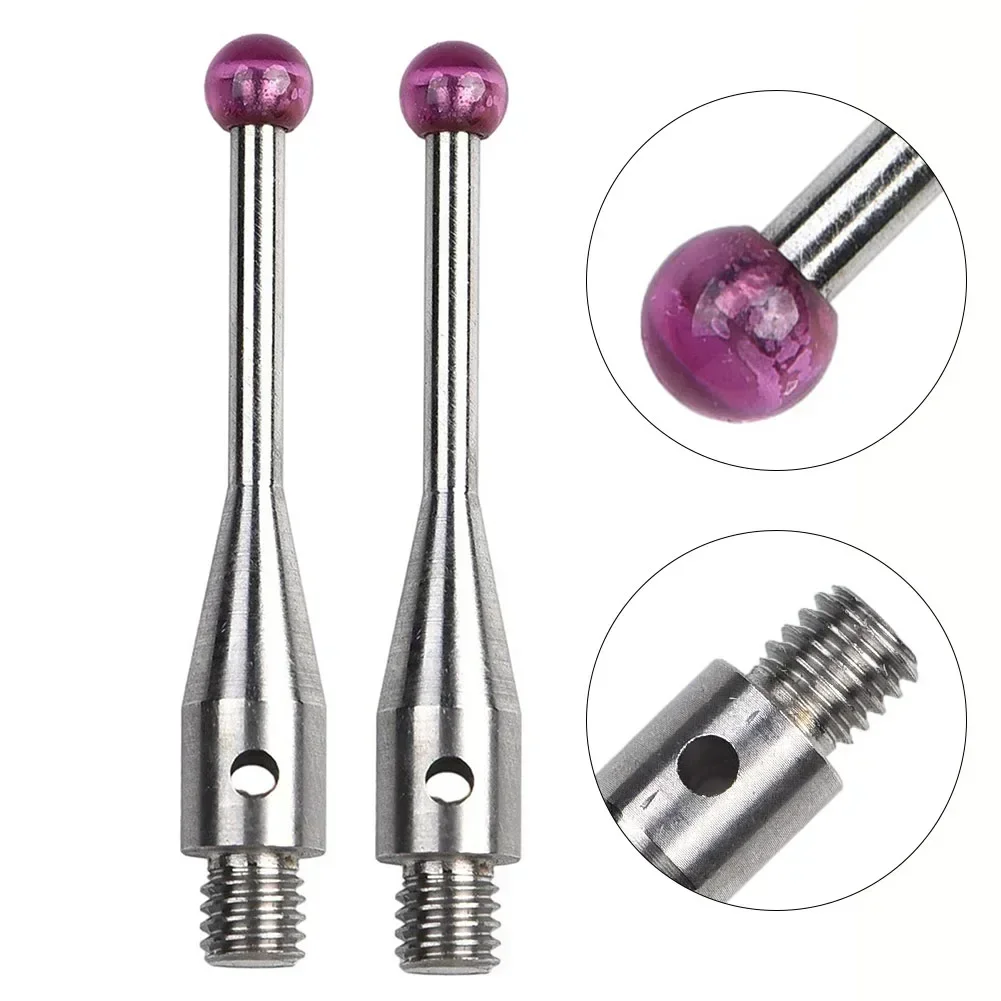 

2PCS 3mm Diameter 21mm Length Stylus CMM Touch Probe Stylus Thread Shank Spherical Tip CNC Metalworking Tools Accessories