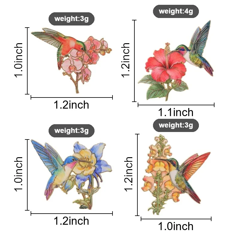 15styles Floral Bird Badges Wilflife Hummingbird Whale Pegasus Parrot Pin Sweet Animal Brooch Gift Nature Accessories