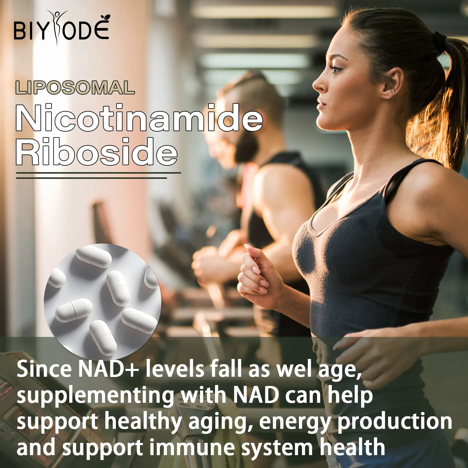 NAD+ Supplement Capsule - Liposomal Nicotinamide Riboside 900mg, Resveratrol, Quercetin for Energy, Focus - 80 Capsules