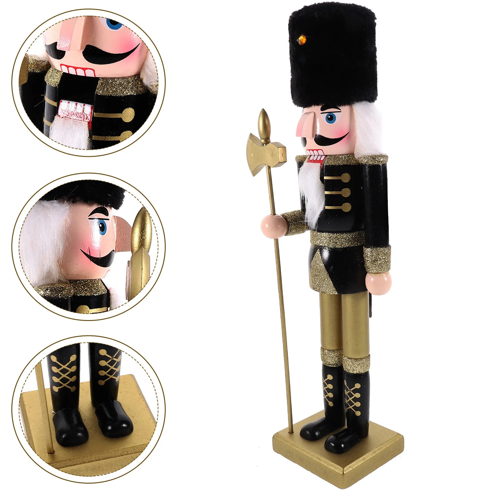 

1pc Desktop Wooden Nutcracker Decor Christmas Gift Wood Craft Ornament Xmas Party Table Decoration Nutcrackers Figures