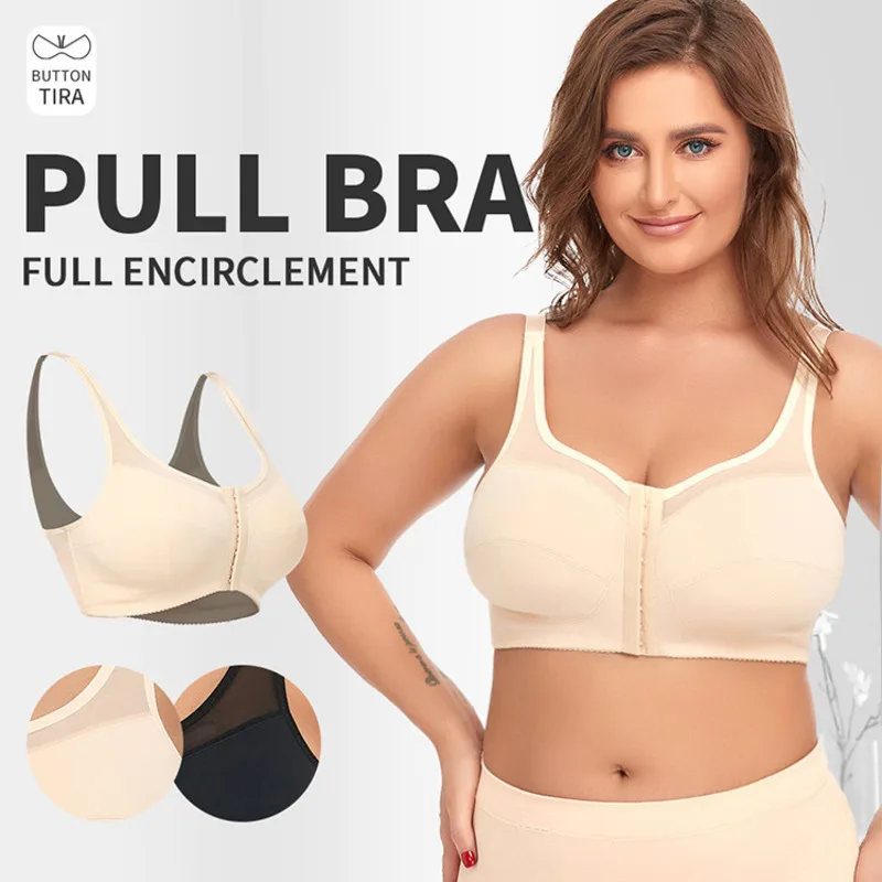 

Post Surgery Bra Surgical for Women Plus Size Compression Front Closure Bras Sports Support Bra with Adjustable Straps Wirefree