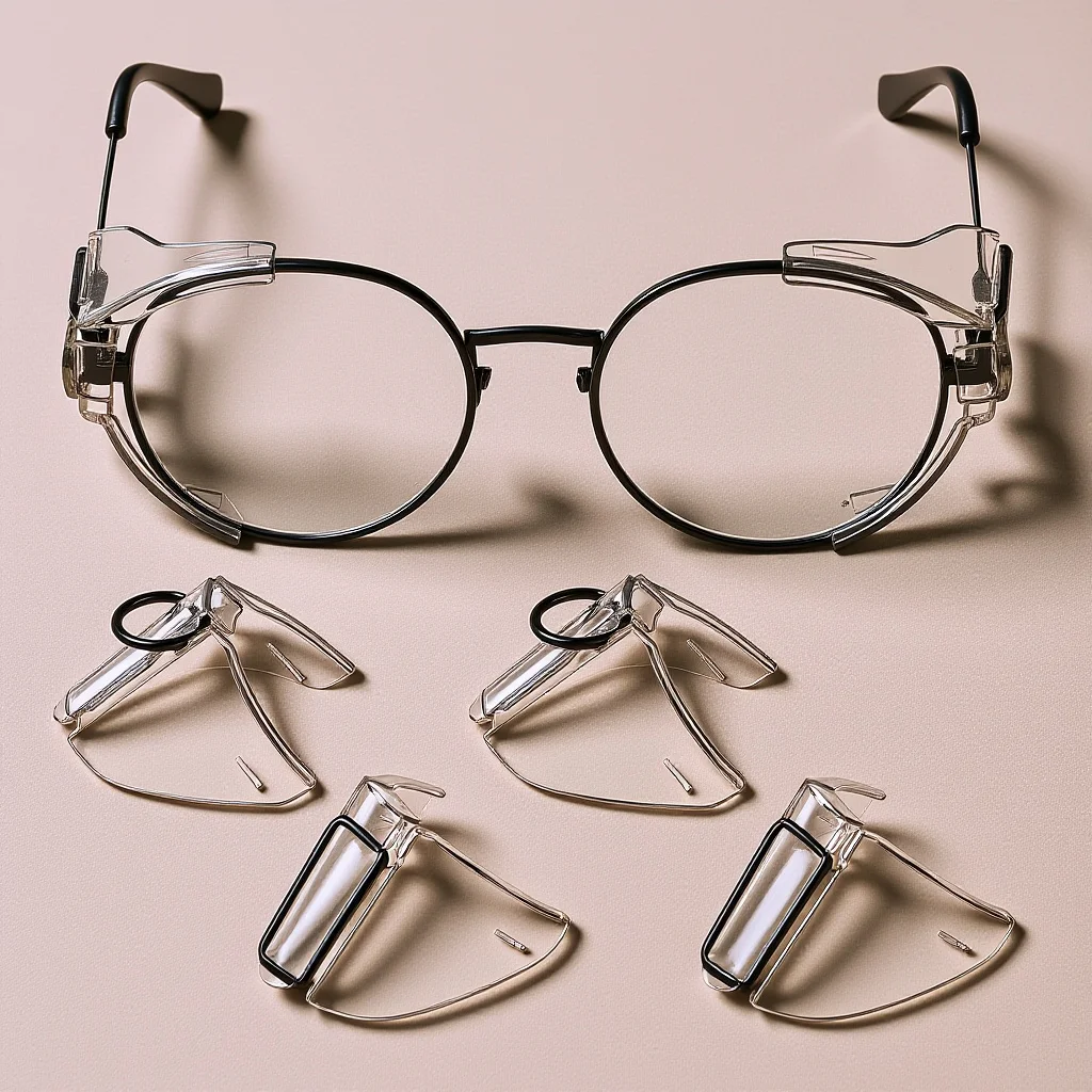 زوجان من النظارات ذات الدرع الجانبي للكمبيوتر الشخصي، أوراق واقية ناعمة بمشبك على نظارات السلامة، واقيات جانبية للنظارات الشمسية الواقية