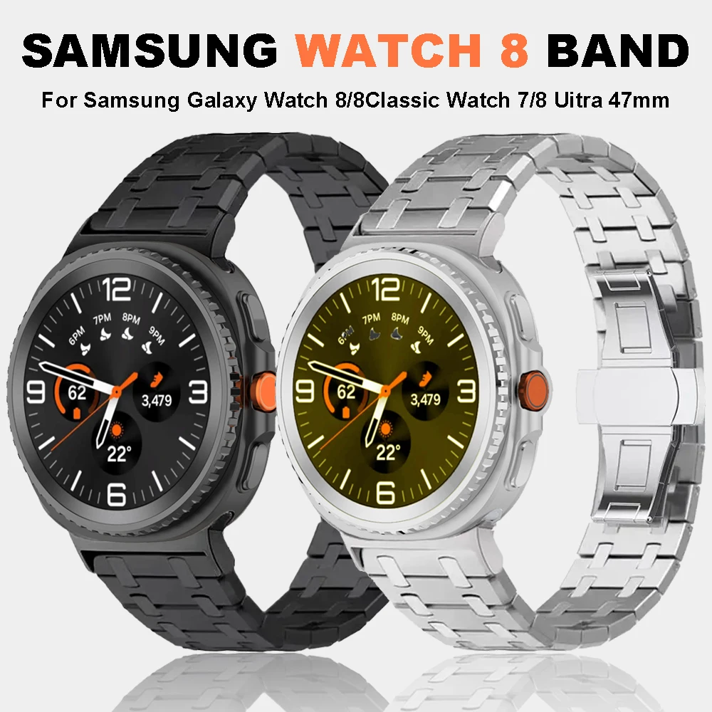 

Luxury Stianless Steel Band For Samsung Galaxy 8 40/44mm 8Classic No Gaps Link Bracelet For GALAXY Ultra 7 47mm Quick Fit Strap