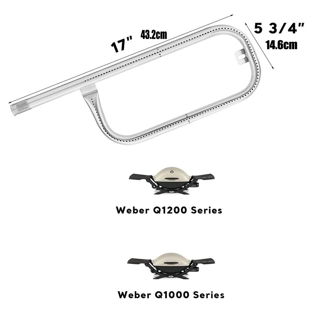 Sostituzione del tubo del bruciatore della griglia in acciaio inossidabile 304 per Weber Q100 Q120 Q1000 Q1200 tubo dell'elemento riscaldante della griglia di cottura della cucina