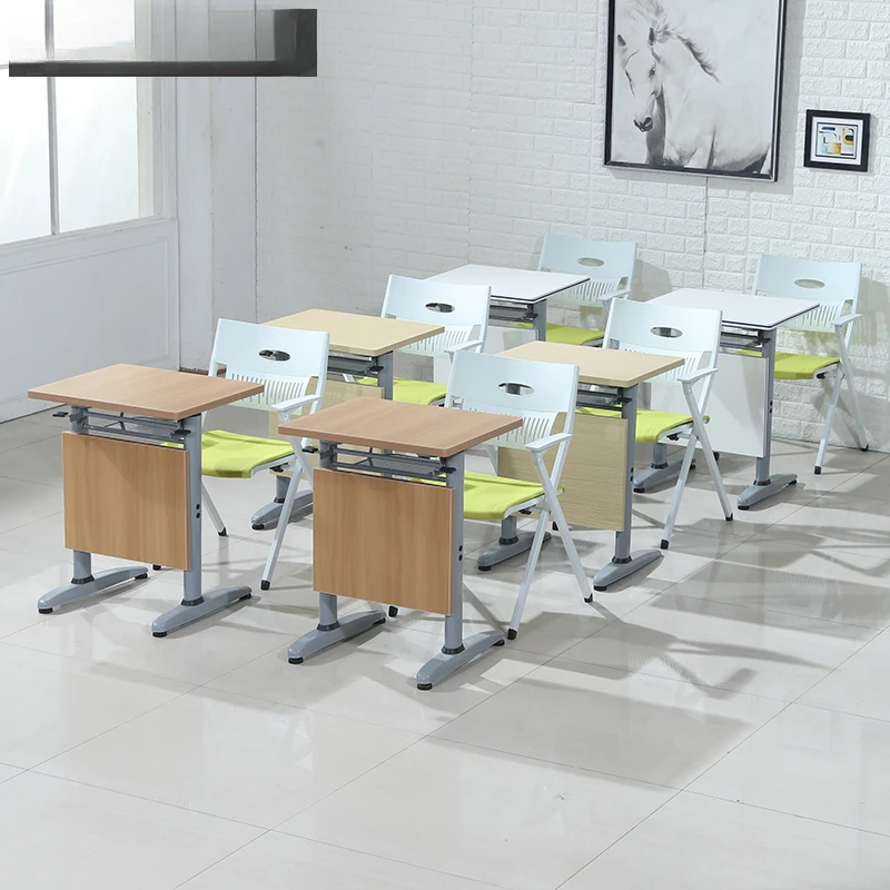 

Simple and modern single folding student writing training tables and chairs are freely combined and multicolored.