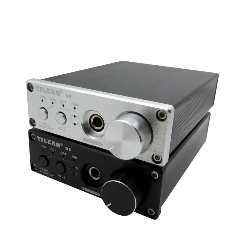 DLHiFi DAC-D6 Dual ES9038Q2M Audio USB Optical Coaxial DSD Decoder DAC Converter 192KHz Decoding TPA6120A2 Stereo Headphone Amp