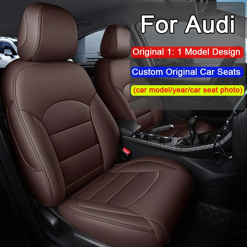 

Специальное автомобильное сиденье на заказ, чехол на 5 сидений для Audi A1, A3, A4, A5, A6, A7, Q2L, Q3, Q5, Q7, E-tron, S3, S4, S5, TT, дизайн 1:1