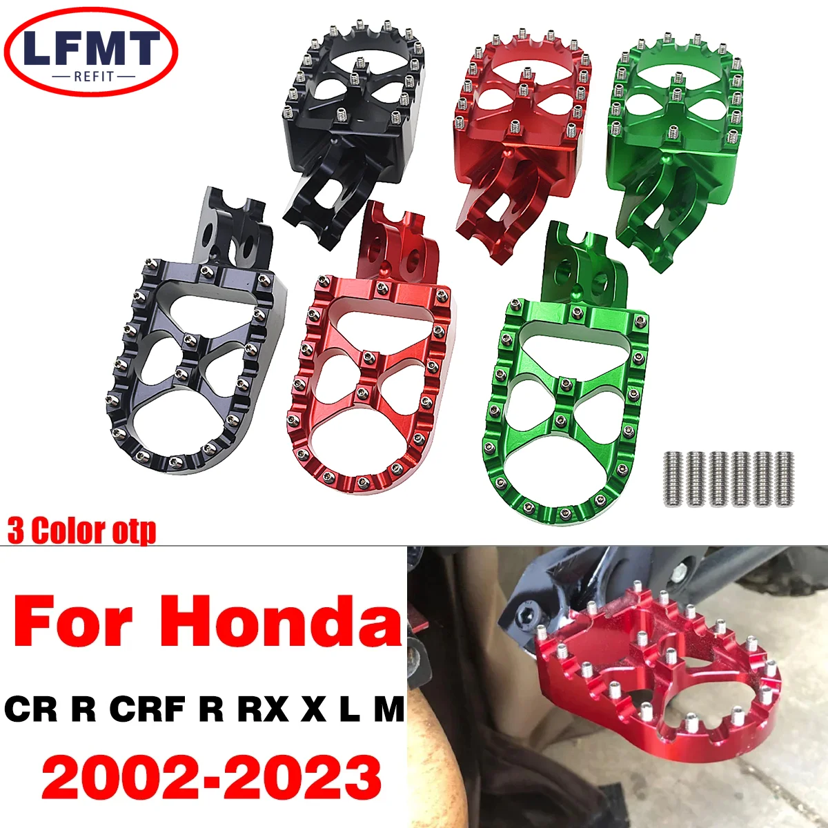 

Motorcycle CNC FootRest Footpegs Foot Pegs Pedals For 2002-2023 HONDA CR 125 250 150R CR250R CRF 150R 250R 450R 250 450 X RX L M