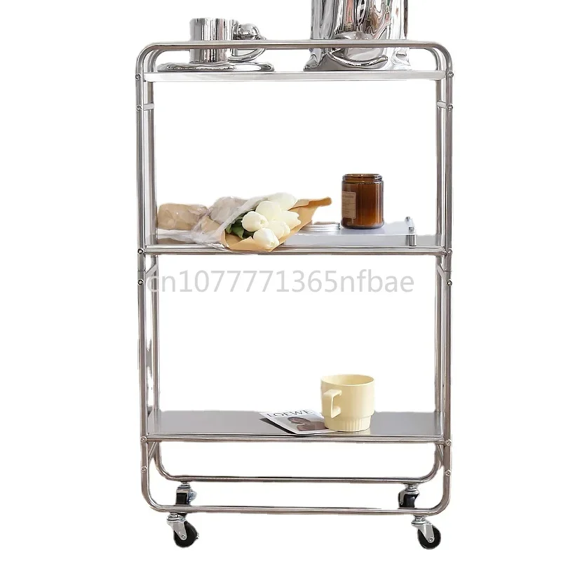 Bathroom supplies rack, kitchen cart, stainless steel rack, multifunctional handcart with wheels for household supplies