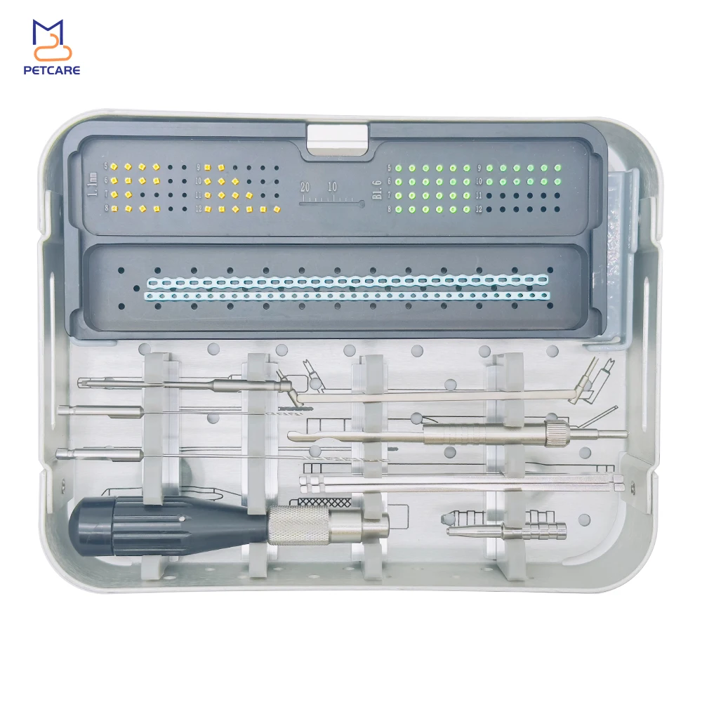 1.1/1.6mm Mini ALPS Implants and Instruments Set, Veterinary Orthopedics, Surgical Instruments, Hand Tools, Pet Products, 1 set