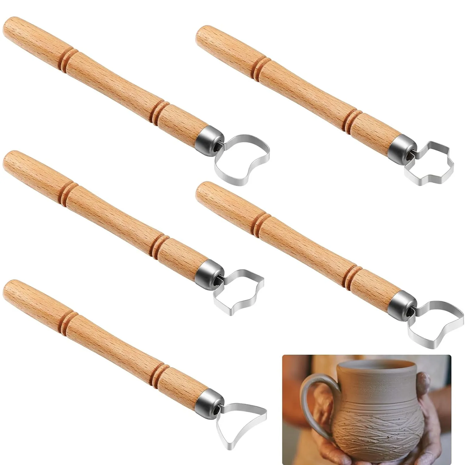 Sculpture Scraper Clay Extruder Tool Pottery Handle Making Teacup Mug Handle Cutters Trimming Sculpting Modeling Supplies Tools