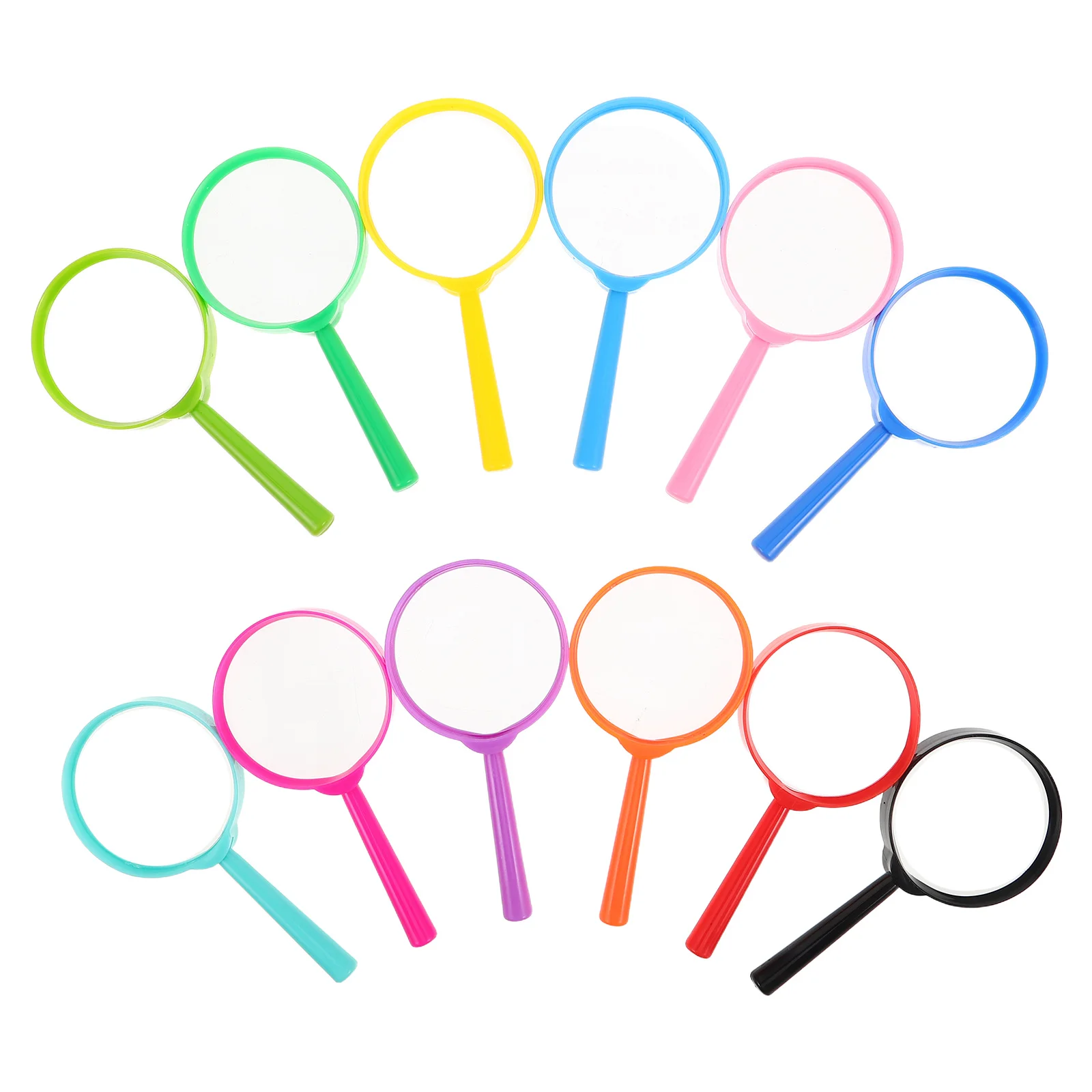 

12Pcs Kids Magnifying Glass Mini Plastic 3X Handheld Magnifier for Science Exploration Classroom Nature Observation Educational