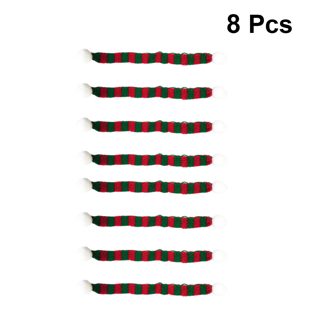 

8 Pcs Pet Scarf Knit Christmas Scrarf for Little Bottle Decorative Snowman Make up Mini Knitted Neckerchief