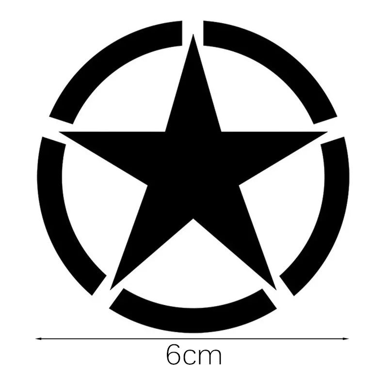 2Pcs Waterproof Five-pointed Star Motorcycle Helmet Stickers Motocross Refit Fuel Tank Racing Body Bumper Fender Army Car Decals