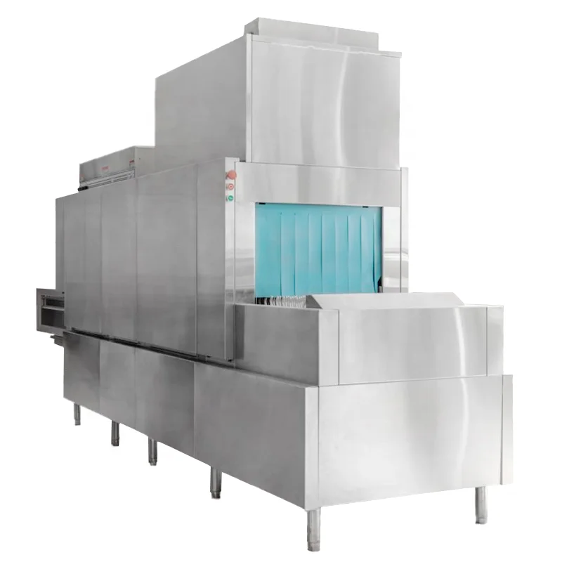 Large Commercial Automatic Conveyor Dishwasher With Dryer Stainless Steel Flight Type Dish Washer For School Canteen Hotel