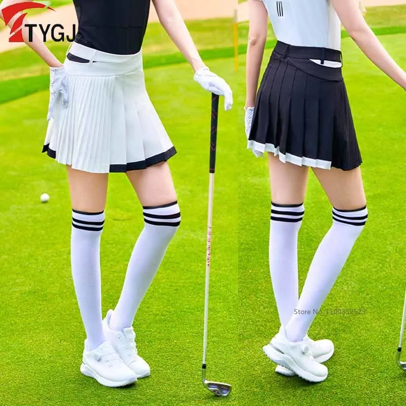 TTYGJ Women Pleated Golf Tennis Skirt with Inner Short Ladies A-lined High Waist Sports Skirts Golf Running Workout Casual Skort