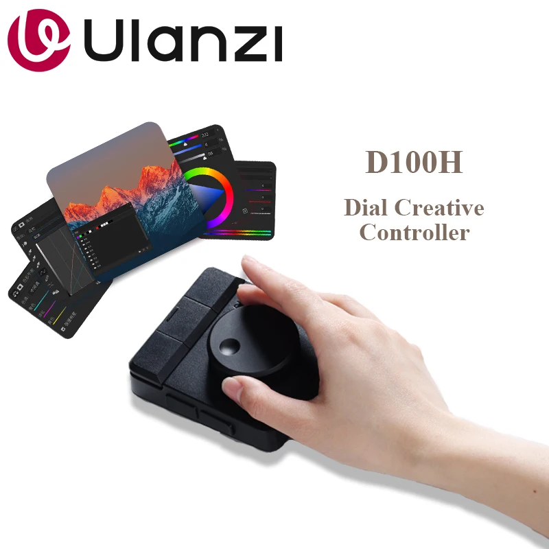 Ulanzi D100H クリエイティブダイヤルカスタマイズ可能なコントロールコンソール ワイヤレスBluetooth ビデオ編集 写真カラーグレーディング Windows Mac対応