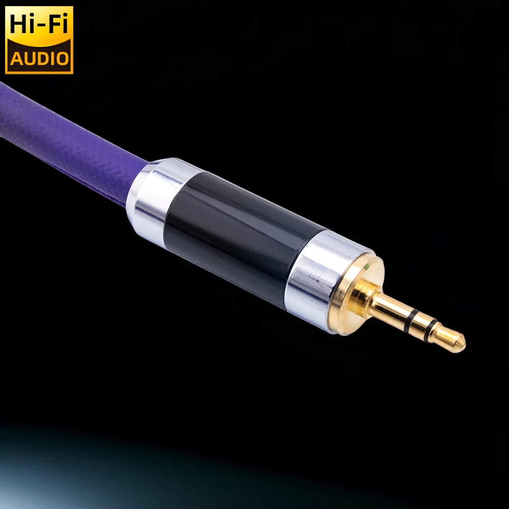 ■   الوحش النحاس الفضة مطلي HiFi 3.5 مللي متر إلى 2rca كابل الصوت AUX 3.5 مقبس استريو كابل RCA ل MP3 MP4 مكبرات الصوت خلاط