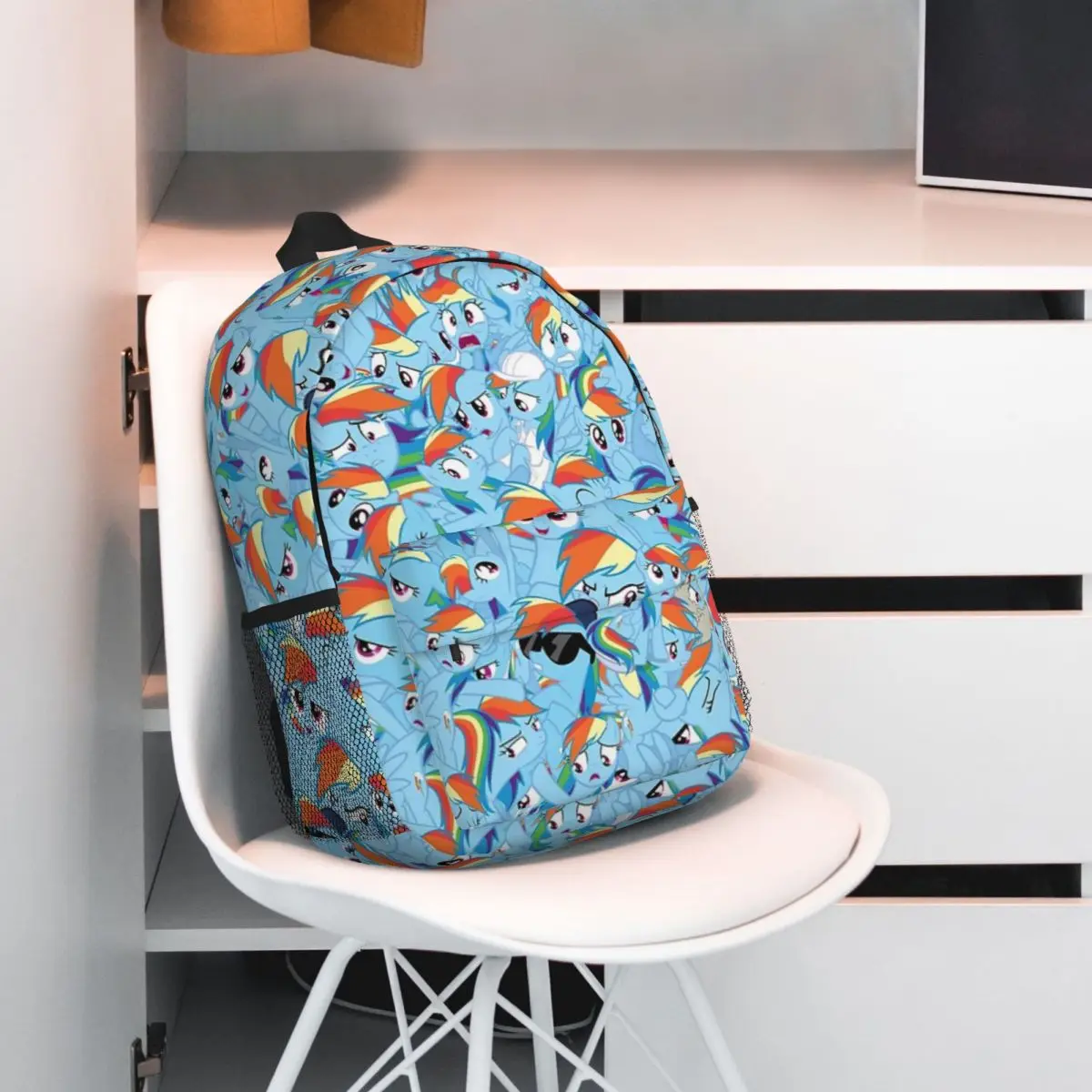 Regenbogen Dash Chaos neue modische Muster Schult asche drucken leichten Rucksack 15 Zoll