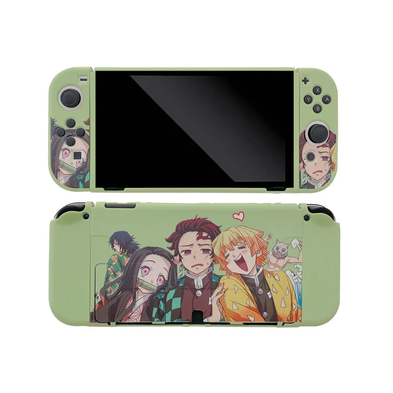 Bonito dos desenhos animados caso macio doca estação capa escudo protetor para nintendo switch oled ns console protetor de cristal pele