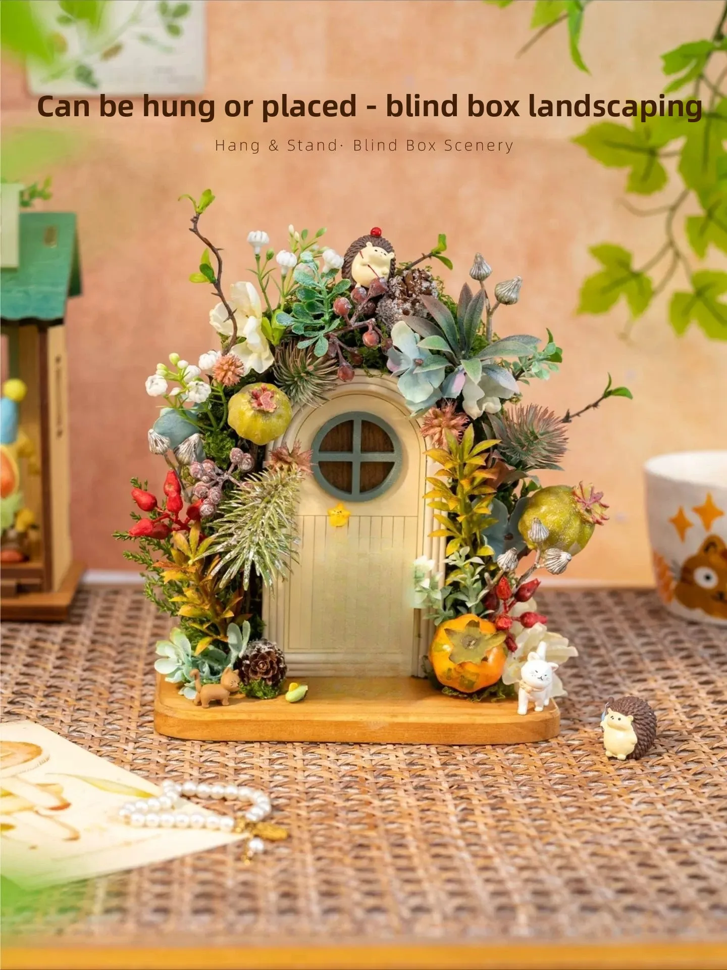 Mori Artificial Flower Fake Human Figurine Decor Potted Plant Ornament Windowsill Entrance TV Cabinet Piano Wall Decor