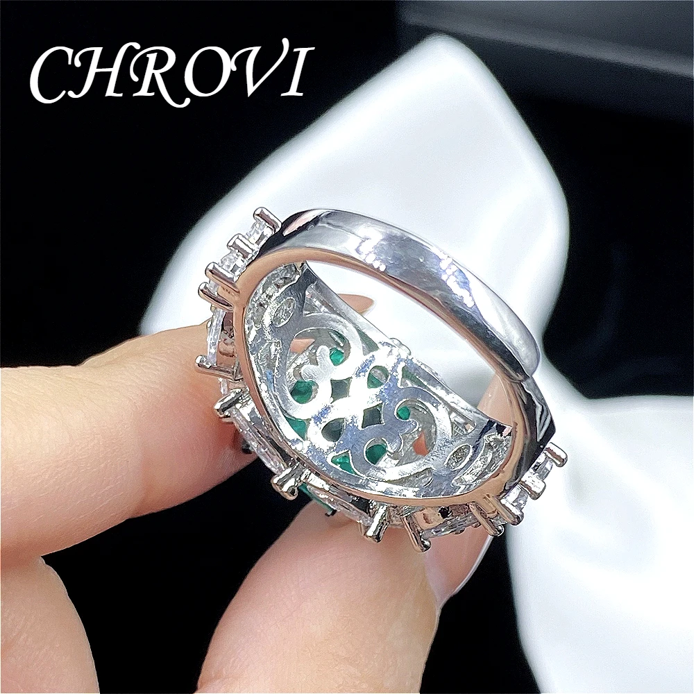 Luxuriöses 925 Sterling Silber Grüner Zuckerstangen-Anhänger Damen Offener Ring Lange Ohrringe Set – Detail 6
