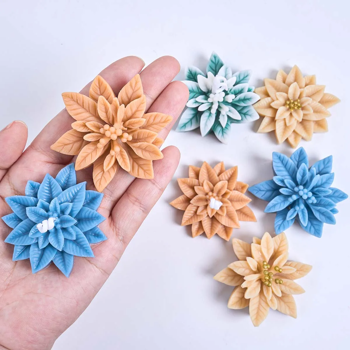 Weihnachten Ornament Holly Leaf Berry Kerze Form DIY handgemachte Blume Form Llex Chinensis Seife Gips Harz Handwerk Silikon Formen