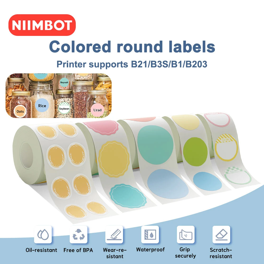 NIIMBOT B21/B3S/B1/B203 Round Sticker Label