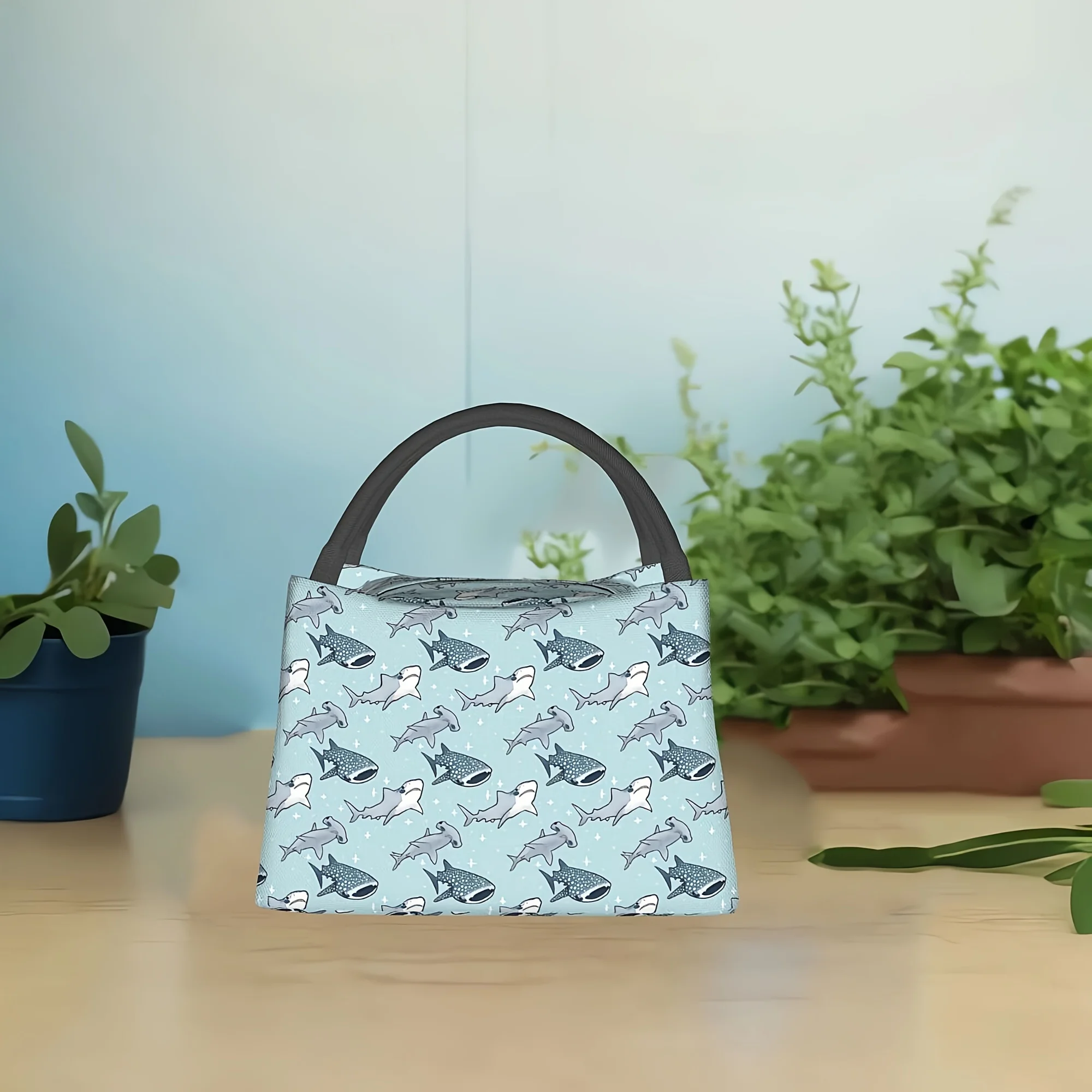 Shark-Themed Insulated Lunch Bag Durable Leakproof Waterproof Cooler Tote For Work Beach Picnic Camping