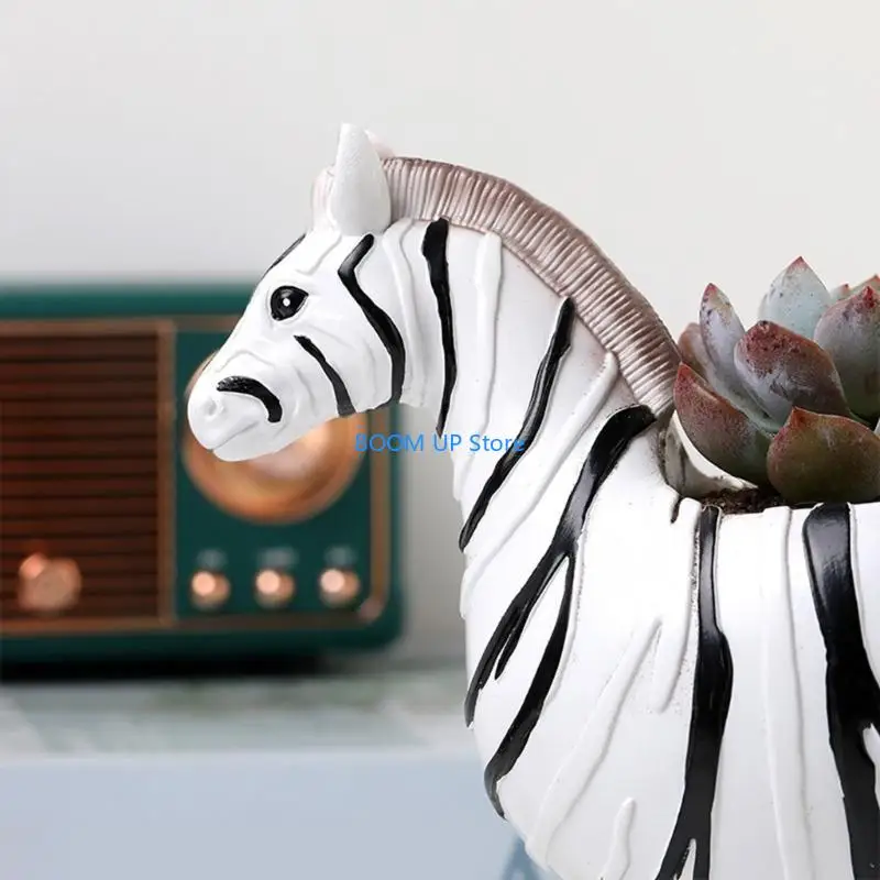 

Статуя смолы сочная сеялка декоративное жираф/зебры завода горшок для животных скульптурных скульптурных скульптур для B46A