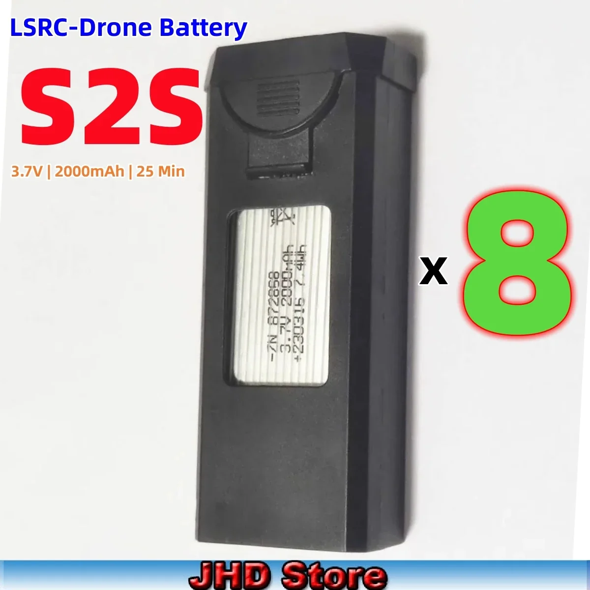 JHD 오리지널 LSRC S2S LS-S2S RC 쿼드콥터 미니 드론 배터리, 3.7V 2000mAh S2S 배터리 공급 업체