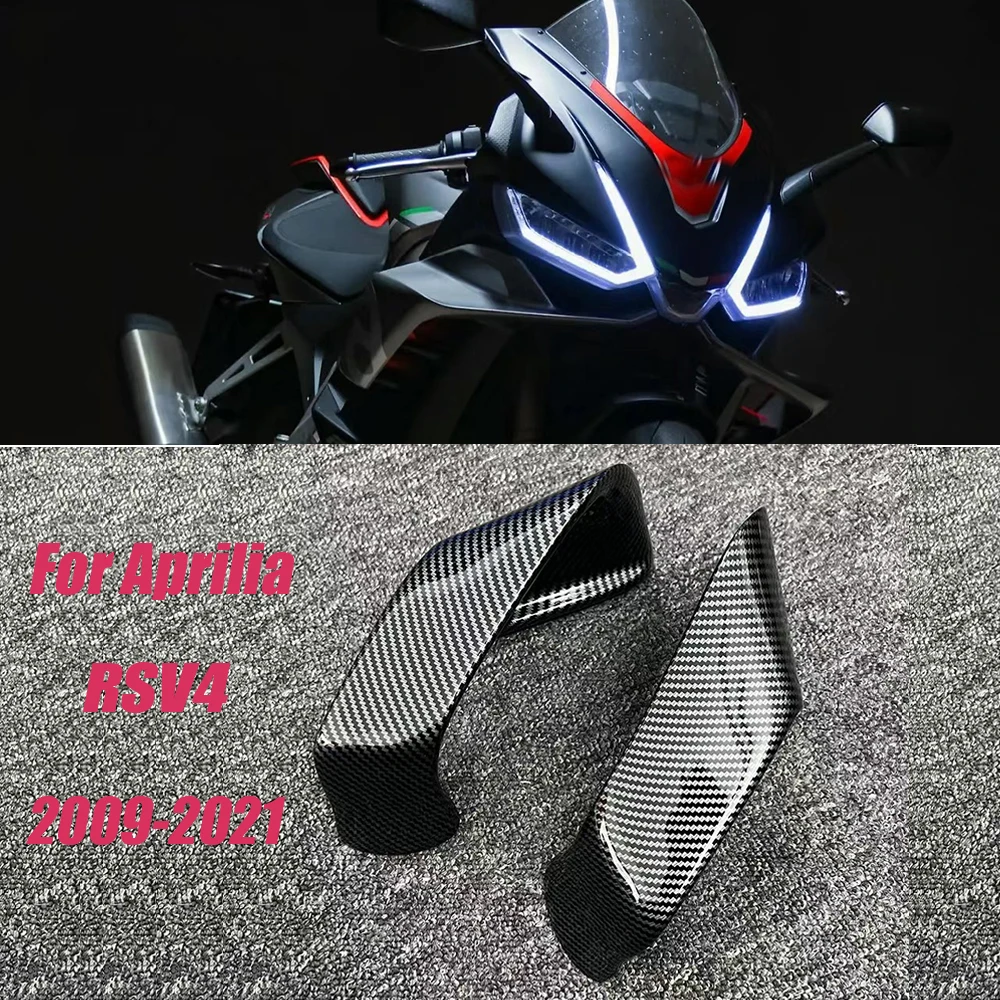 Fiber Aerodynamics Winglets Side Panels for Aprilia RSV4 2009-2021 Modified Full Carbon Fiber Fixed Wing Deflector Fairing Kit