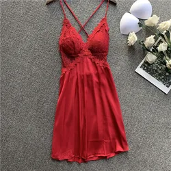 2024 Sleepdress Women Lingerie Lace Patchwork Nightwear Kimono Robe Gown Sexy Satin Loungewear V-Neck Soft Home Dressing Gown