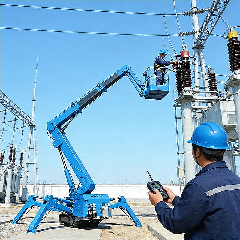 Mini Spider Crane Hydraulic Telescopic Boom 3 Ton 5 Ton Remote Control Rubber Tracks Narrow Space Indoor Construction Customized