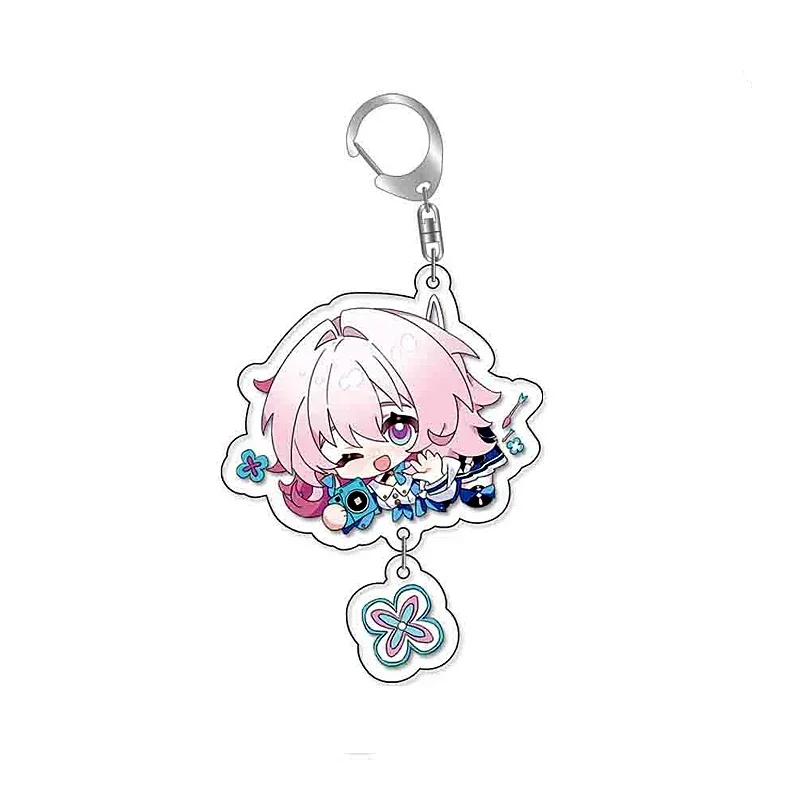 Stelle Caelus Honkai Star Rail Himeko Cute Cartoon Keychain Kawaii Keyring Baji Bag Parts & Trendy Gift