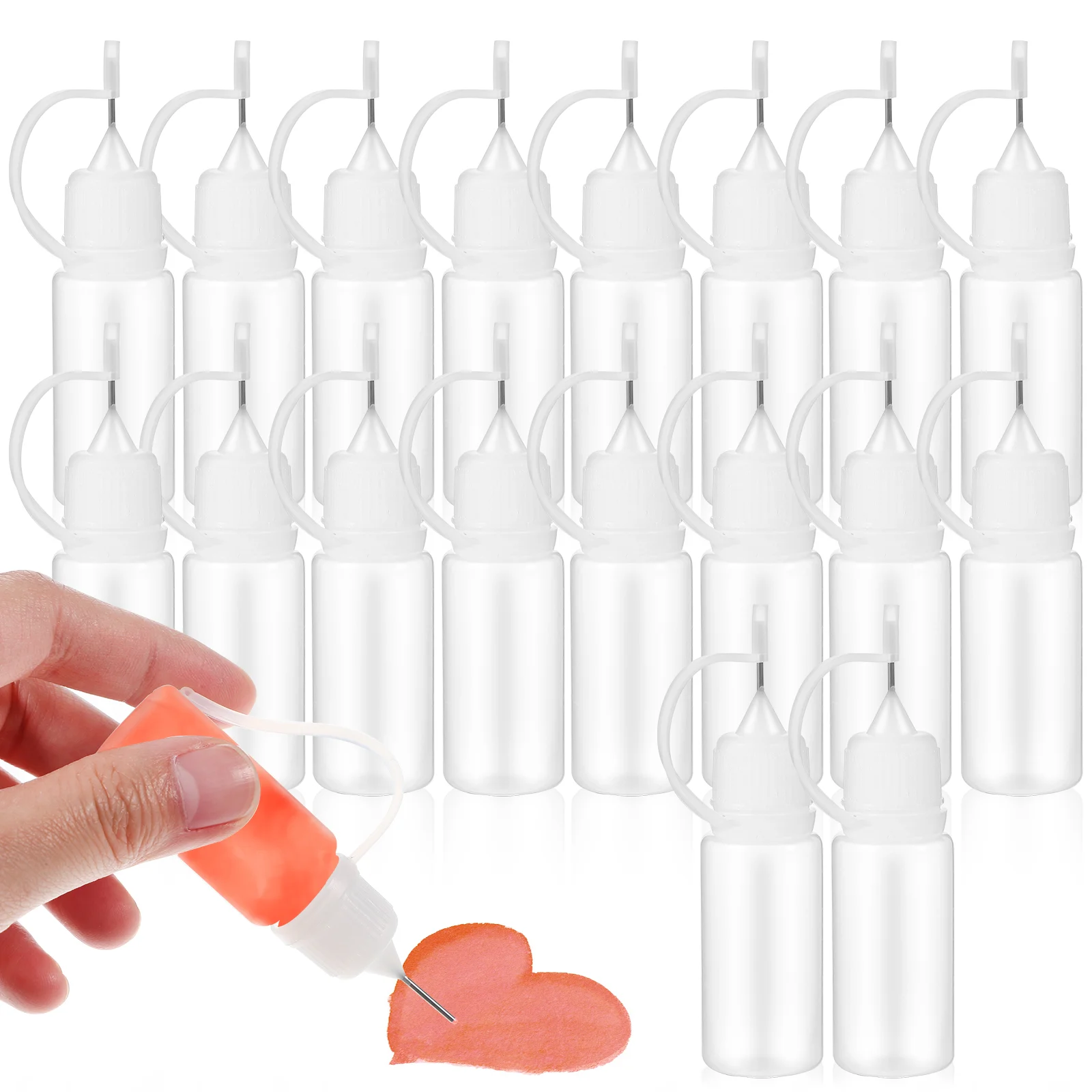 20 Pcs Bottle Glue Refillable Squeeze Bottles Needle Tip Applicator Droppers Quilling Tool with Tips