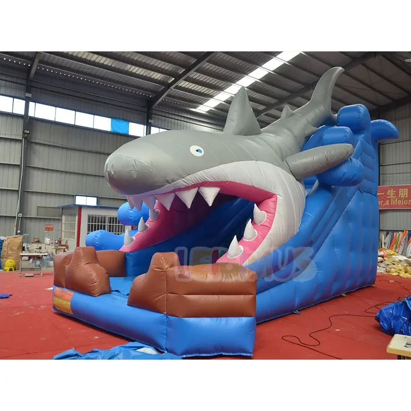Commercial Giant Shark Inflatable Dry Slide Customized Large Inflatable Slide for Kids Adults Party Rental Business