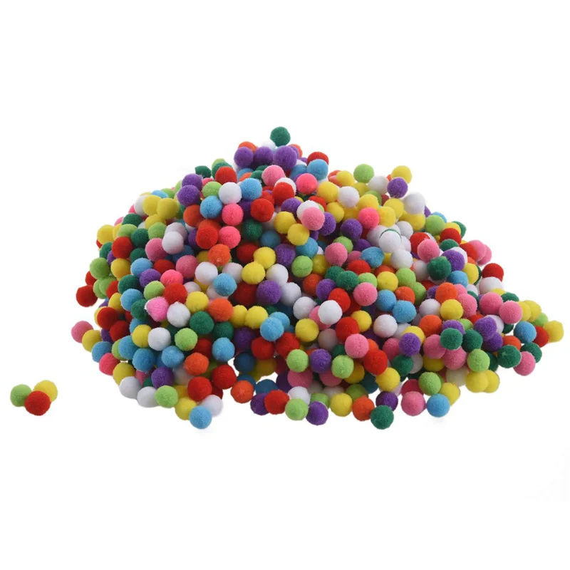 AC52-3000 Pcs 10Mm Mixed Color Soft  Pom Poms Pompoms For Kids Crafts