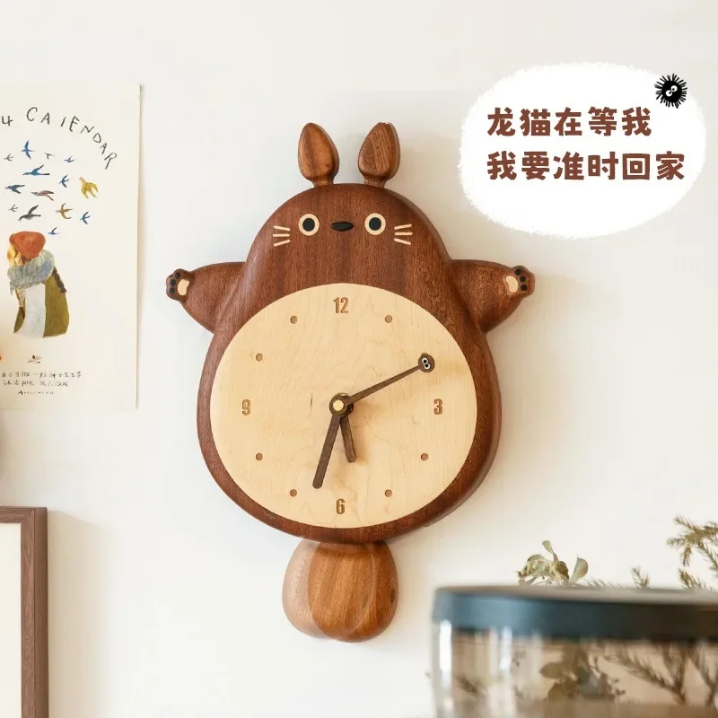 Log wind wall clock decorative painting, dining room 2024 new model, living room, clock, wall mounted