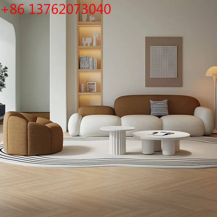 

TTInternet диван знаменитостей гостиная современный простой диван во дворе кремовый трехместный тканевый креативный диван прямого ряда