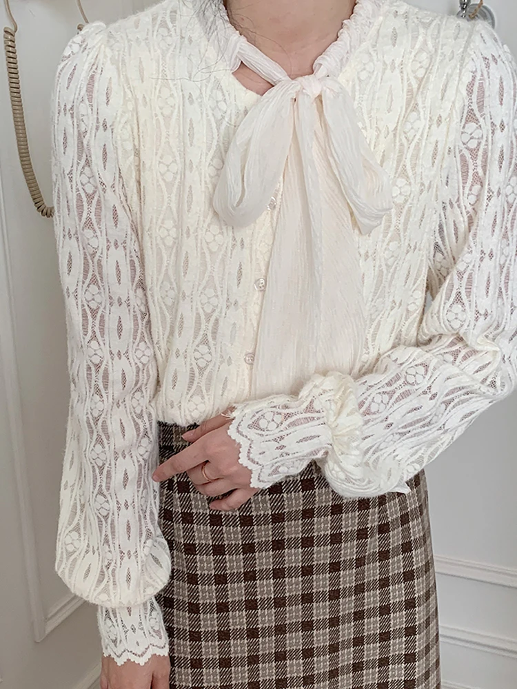 เสื้อคลุมลูกไม้ผูกเอวทรงยาวสำหรับผู้หญิง ดีไซน์ใหม่ ฤดูใบไม้ร่วง ฤดูหนาว ทรงหลวม สไตล์เกาหลี เหมาะสำหรับใส่ไปทำงาน...