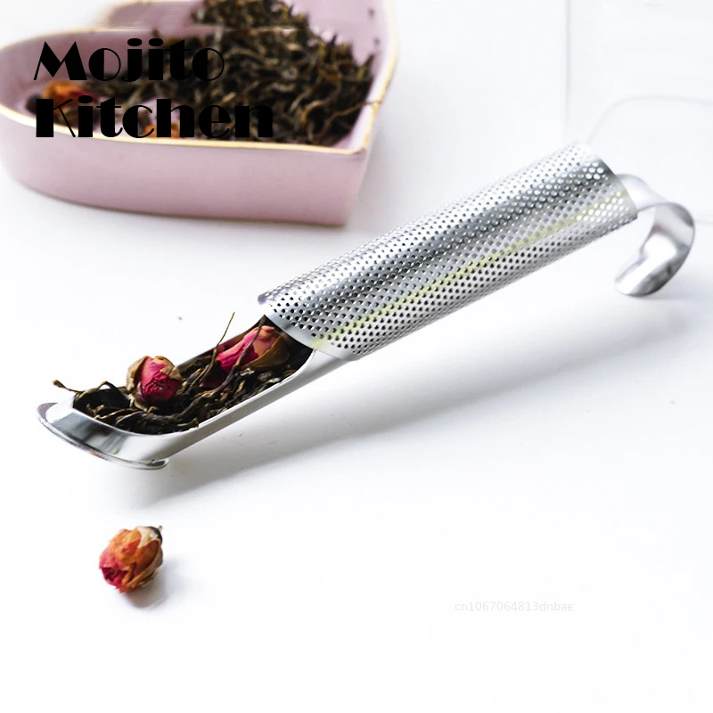 Kitchen Accessory Tea Diffuser Strainer Stainless Steel Infuser Pipe Design Touch Feel Holder Tool Tea Spoon Filter Tea Strainer